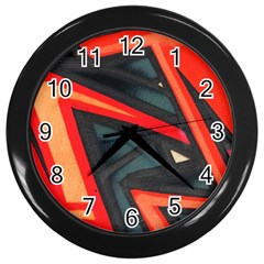 Graffiti Detail Wallpaper Texture Background Wall Clock (black)