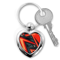 Graffiti Detail Wallpaper Texture Background Key Chain (heart)