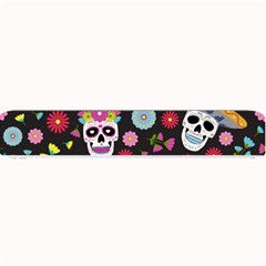 Day Dead Skull With Floral Ornament Flower Seamless Pattern Small Bar Mats by Amaryn4rt