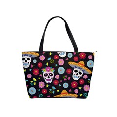 Day Dead Skull With Floral Ornament Flower Seamless Pattern Classic Shoulder Handbag by Amaryn4rt