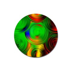 Pebbles In A Rainbow Pond Magnet 3  (round) by ScottFreeArt