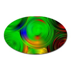 Pebbles In A Rainbow Pond Oval Magnet by ScottFreeArt