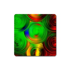 Pebbles In A Rainbow Pond Square Magnet by ScottFreeArt