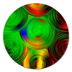 Pebbles In A Rainbow Pond Magnet 5  (Round) Front