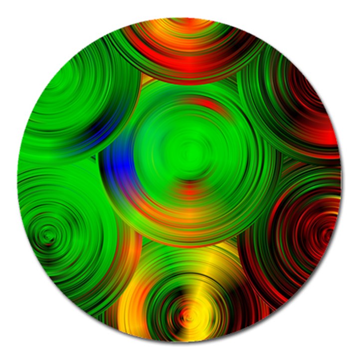 Pebbles In A Rainbow Pond Magnet 5  (Round)