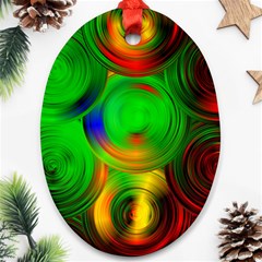 Pebbles In A Rainbow Pond Oval Ornament (two Sides) by ScottFreeArt