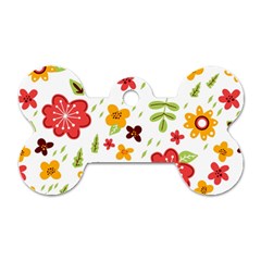 Flower Pattern  Dog Tag Bone (two Sides) by alllovelyideas