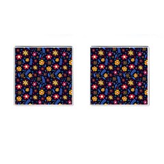 Floral Pattern Dark Cufflinks (square) by originaljewelleryandwatches