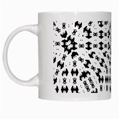 Black And White Ethnic Print White Mugs by dflcprintsclothing