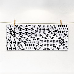 Black And White Ethnic Print Hand Towel