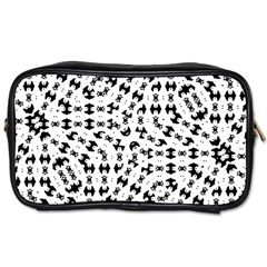 Black And White Ethnic Print Toiletries Bag (one Side) by dflcprintsclothing