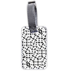 Black And White Ethnic Print Luggage Tag (two Sides)