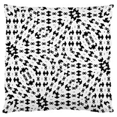 Black And White Ethnic Print Large Cushion Case (one Side)