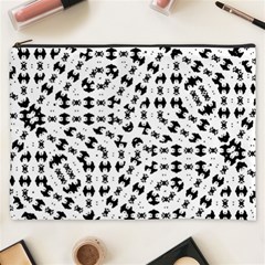 Black And White Ethnic Print Cosmetic Bag (xxxl)