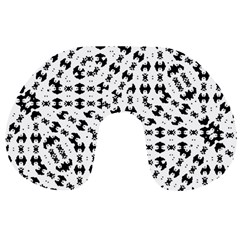 Black And White Ethnic Print Travel Neck Pillow by dflcprintsclothing