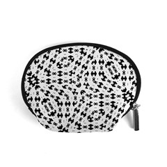 Black And White Ethnic Print Accessory Pouch (small)