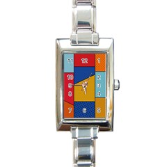 Dotted Colors Background Pop Art Style Vector Rectangle Italian Charm Watch by Amaryn4rt