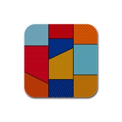 Dotted Colors Background Pop Art Style Vector Rubber Square Coaster (4 Pack)  by Amaryn4rt