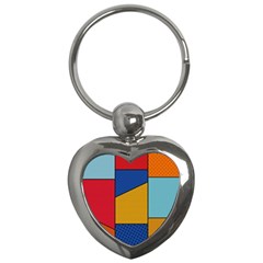 Dotted Colors Background Pop Art Style Vector Key Chain (heart) by Amaryn4rt