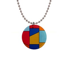 Dotted Colors Background Pop Art Style Vector 1  Button Necklace by Amaryn4rt