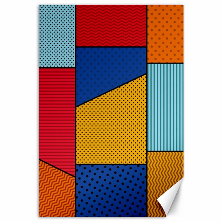 Dotted Colors Background Pop Art Style Vector Canvas 12  x 18 