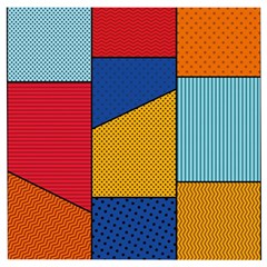 Dotted Colors Background Pop Art Style Vector Wooden Puzzle Square by Amaryn4rt