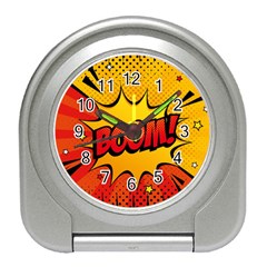 Explosion Boom Pop Art Style Travel Alarm Clock by Amaryn4rt