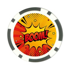 Explosion Boom Pop Art Style Poker Chip Card Guard (10 Pack) by Amaryn4rt