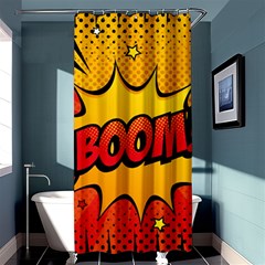 Explosion Boom Pop Art Style Shower Curtain 36  X 72  (stall)  by Amaryn4rt