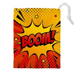 Explosion Boom Pop Art Style Drawstring Pouch (4xl) by Amaryn4rt