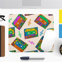 Seamless Pattern With Colorfu Cassettes Hippie Style Doodle Musical Texture Wrapping Fabric Vector Large Mousepads by Amaryn4rt