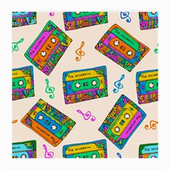 Seamless Pattern With Colorfu Cassettes Hippie Style Doodle Musical Texture Wrapping Fabric Vector Medium Glasses Cloth (2 Sides) by Amaryn4rt