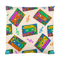 Seamless Pattern With Colorfu Cassettes Hippie Style Doodle Musical Texture Wrapping Fabric Vector Standard Cushion Case (one Side) by Amaryn4rt