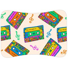 Seamless Pattern With Colorfu Cassettes Hippie Style Doodle Musical Texture Wrapping Fabric Vector Velour Seat Head Rest Cushion by Amaryn4rt