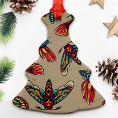 Tattoos Colorful Seamless Pattern Christmas Tree Ornament (two Sides) by Amaryn4rt