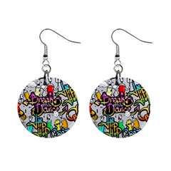 Hip Hop Background Mini Button Earrings by Amaryn4rt