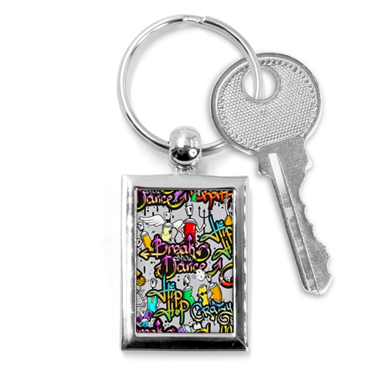 Hip Hop Background Key Chain (Rectangle)