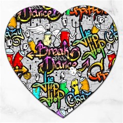 Hip Hop Background Jigsaw Puzzle (heart) by Amaryn4rt