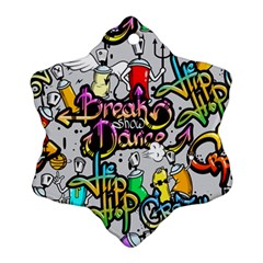 Hip Hop Background Snowflake Ornament (two Sides) by Amaryn4rt