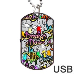 Hip Hop Background Dog Tag Usb Flash (two Sides) by Amaryn4rt