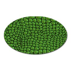 Seamless Pattern Crocodile Leather Oval Magnet by Amaryn4rt