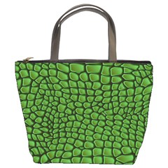 Seamless Pattern Crocodile Leather Bucket Bag by Amaryn4rt