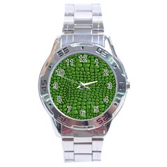 Seamless Pattern Crocodile Leather Stainless Steel Analogue Watch by Amaryn4rt