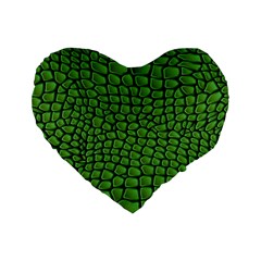 Seamless Pattern Crocodile Leather Standard 16  Premium Heart Shape Cushions