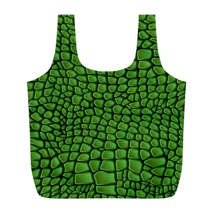 Seamless Pattern Crocodile Leather Full Print Recycle Bag (L)