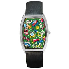 Pop Art Colorful Seamless Pattern Barrel Style Metal Watch by Amaryn4rt