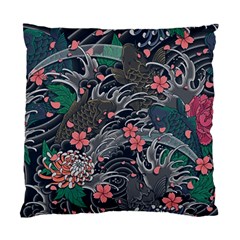 Japanese Wave Koi Illustration Seamless Pattern Standard Cushion Case (one Side) by Amaryn4rt