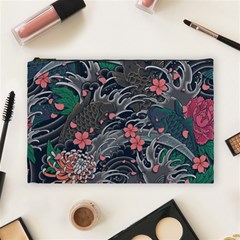 Japanese Wave Koi Illustration Seamless Pattern Cosmetic Bag (large) by Amaryn4rt