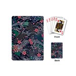 Japanese Wave Koi Illustration Seamless Pattern Playing Cards Single Design (Mini) Back