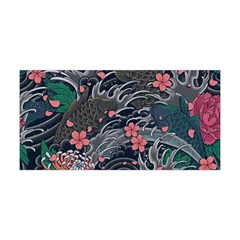 Japanese Wave Koi Illustration Seamless Pattern Yoga Headband by Amaryn4rt